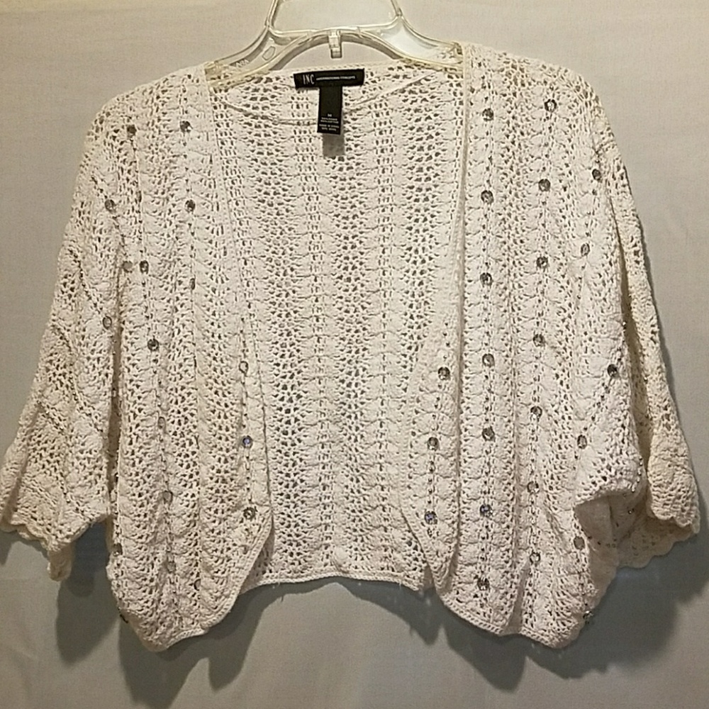 INC crochet shrug